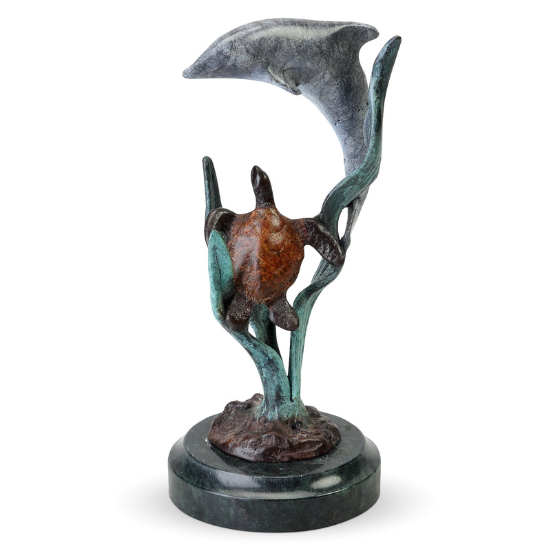 Paradise Dolphin and Turtle Statue