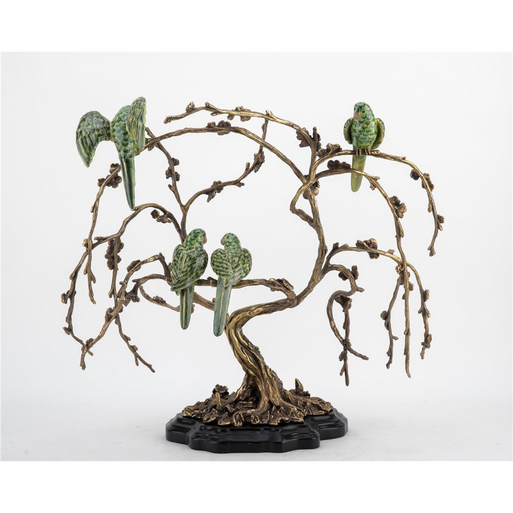 Tropical Birds in Tree Sculpture-Porcelain & Bronze — AllSculptures