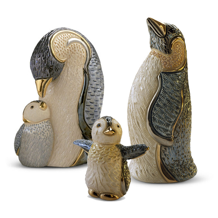 De Rosa Penguin Family Figurines Set of 3-Ceramic