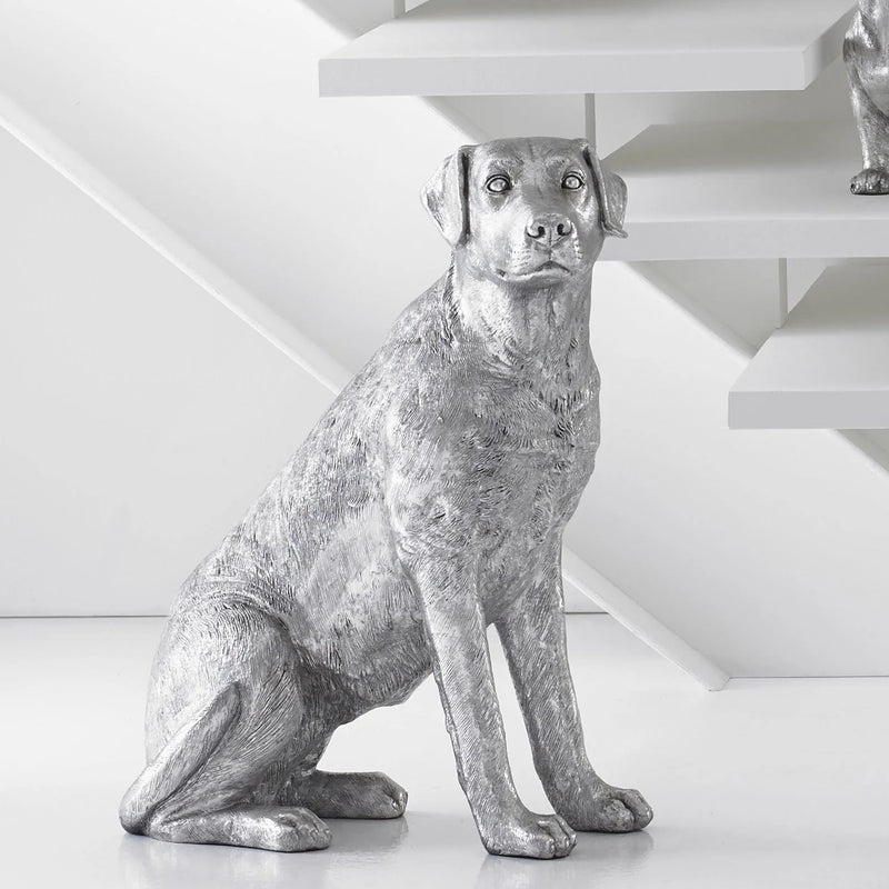 Labrador Retriever Dog Sculpture-Liquid Silver