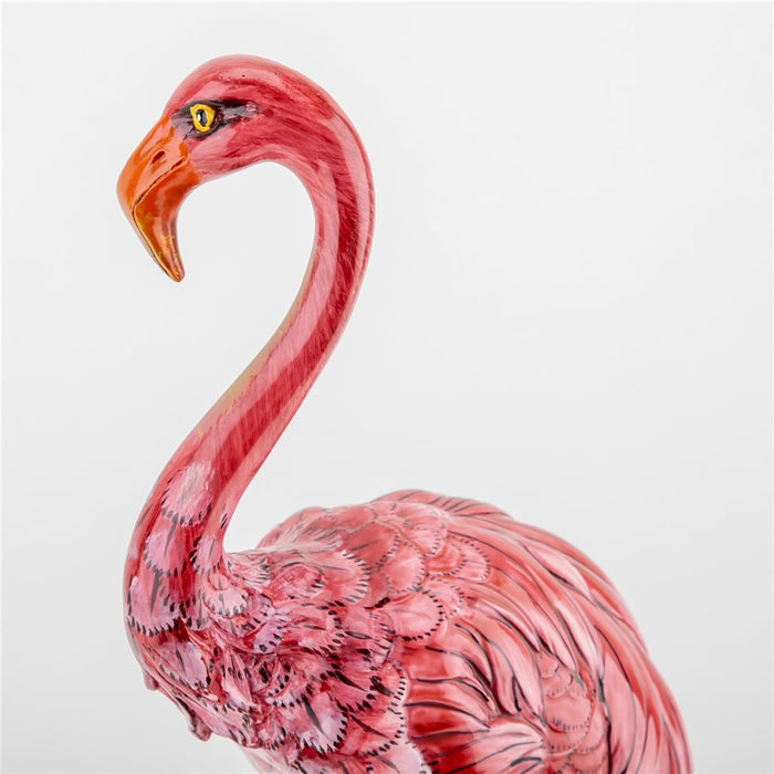 Pink Flamingo Sculpture-Porcelain & Bronze