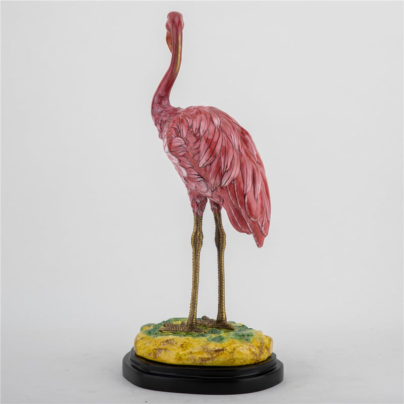 Pink Flamingo Sculpture-Porcelain & Bronze