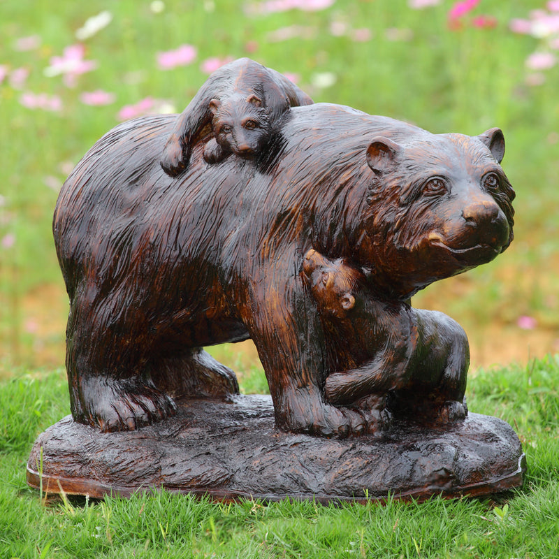 Playtime Bear with Cubs Garden Sculpture