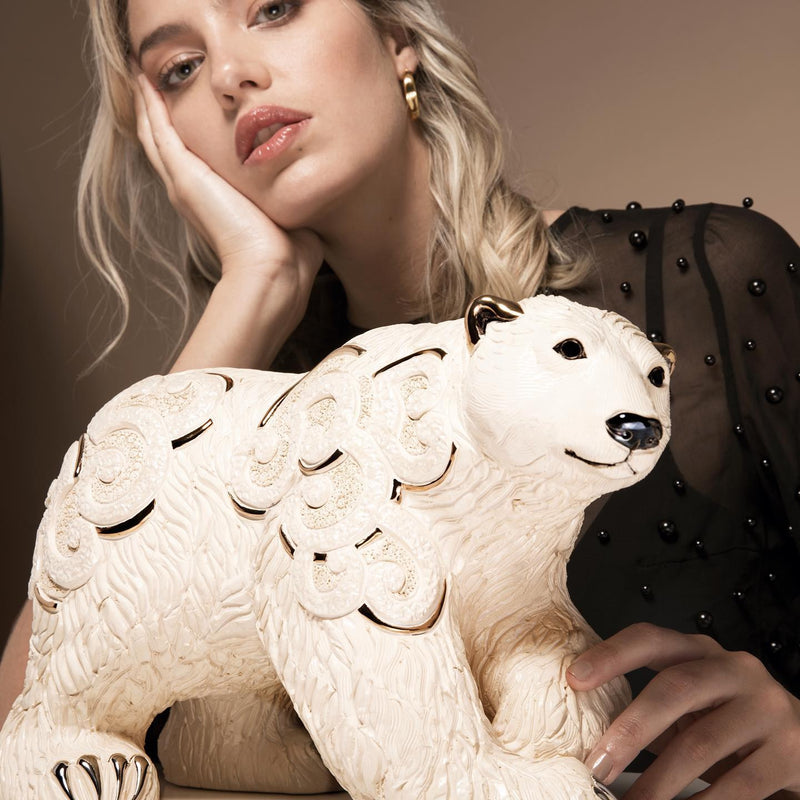 De Rosa Polar Bear Sculpture-Ceramic
