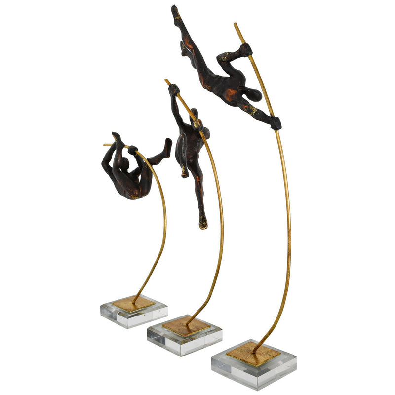 Pole Vaulter Statue Set of 3