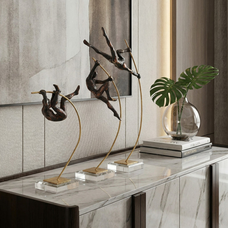 Pole Vaulter Statue Set of 3