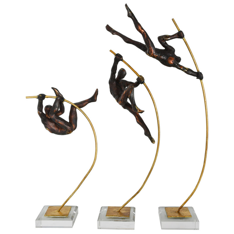 Pole Vaulter Statue Set of 3