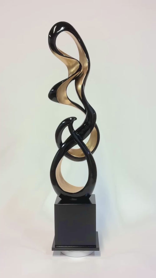 Imagine Modern Floor Sculpture-Black and Gold- by Artmax- Video