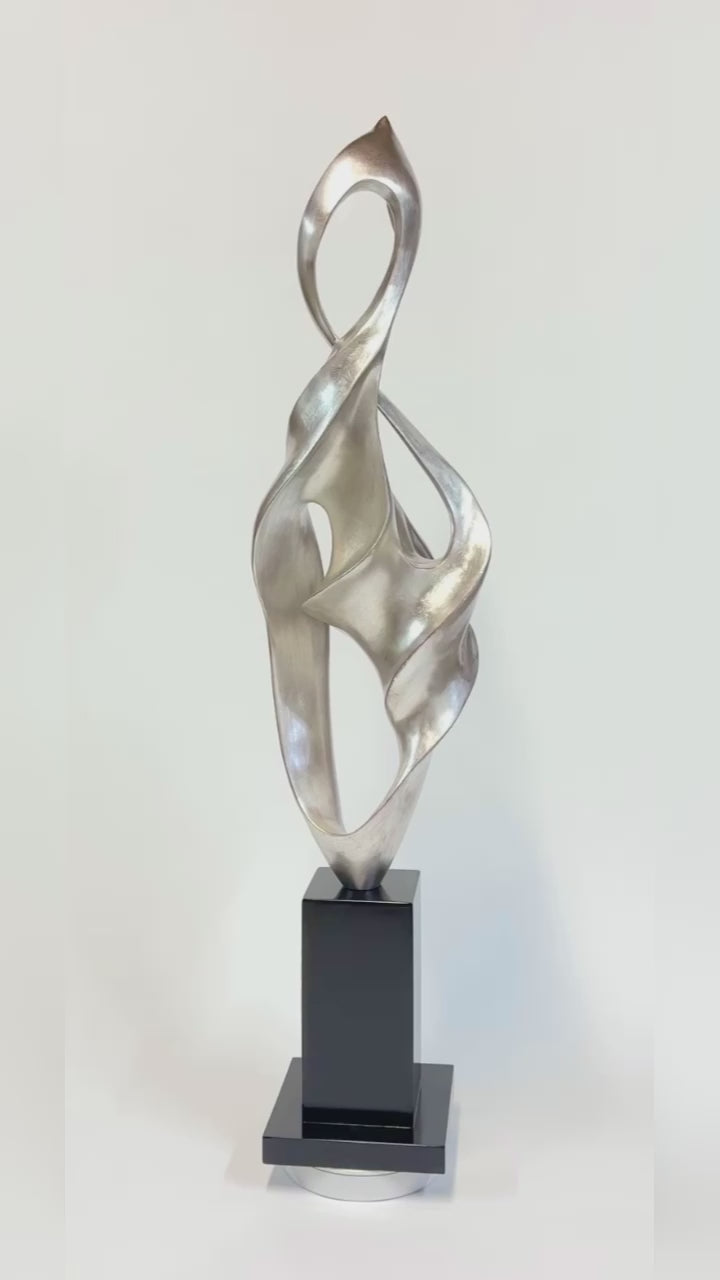 Silvery Flame Modern Floor Sculpture by Artmax- Video