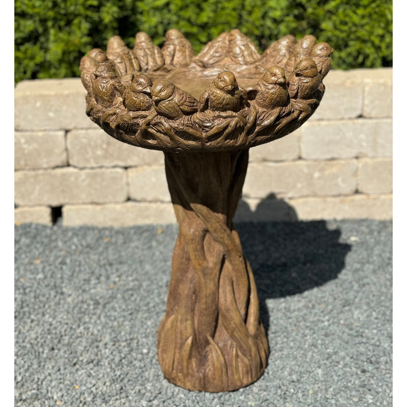 Ring of Birds Birdbath- Cast Stone