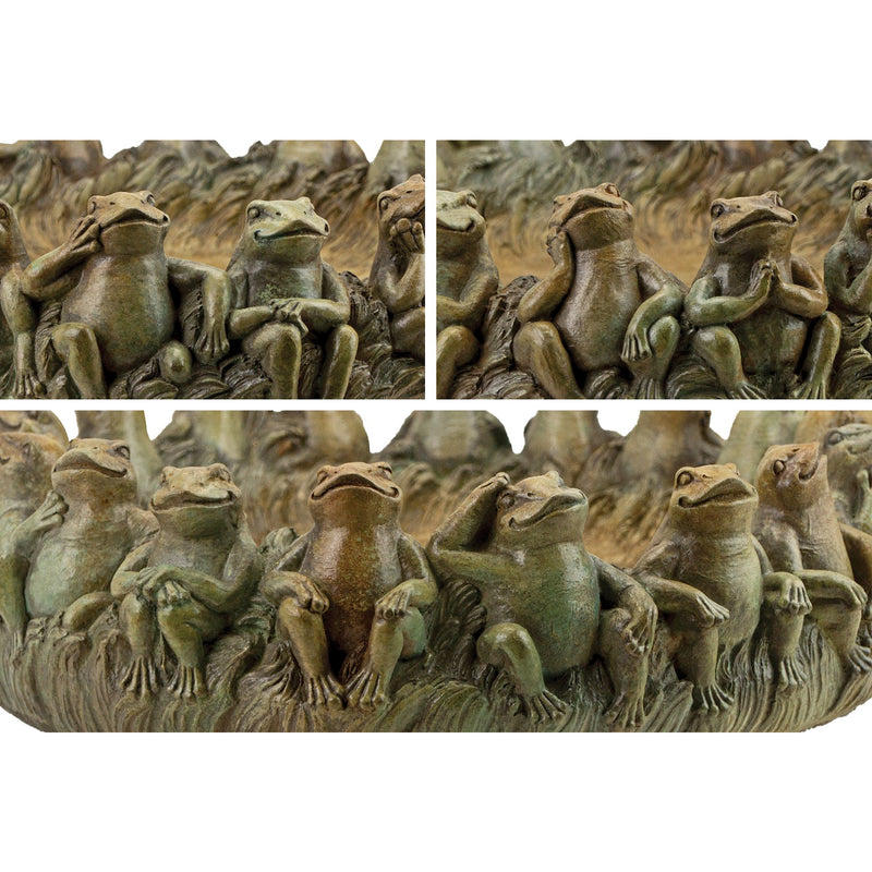 Ring of Frogs Birdbath-Cast Stone