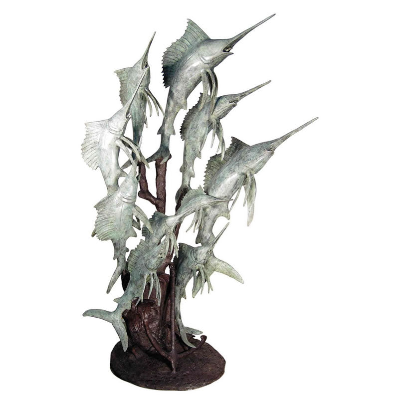 Ten Sailfish Bronze Fountain