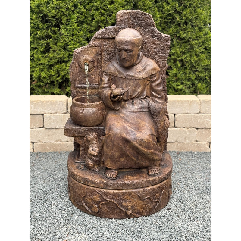 Saint Francis at Well Fountain - Cast Stone