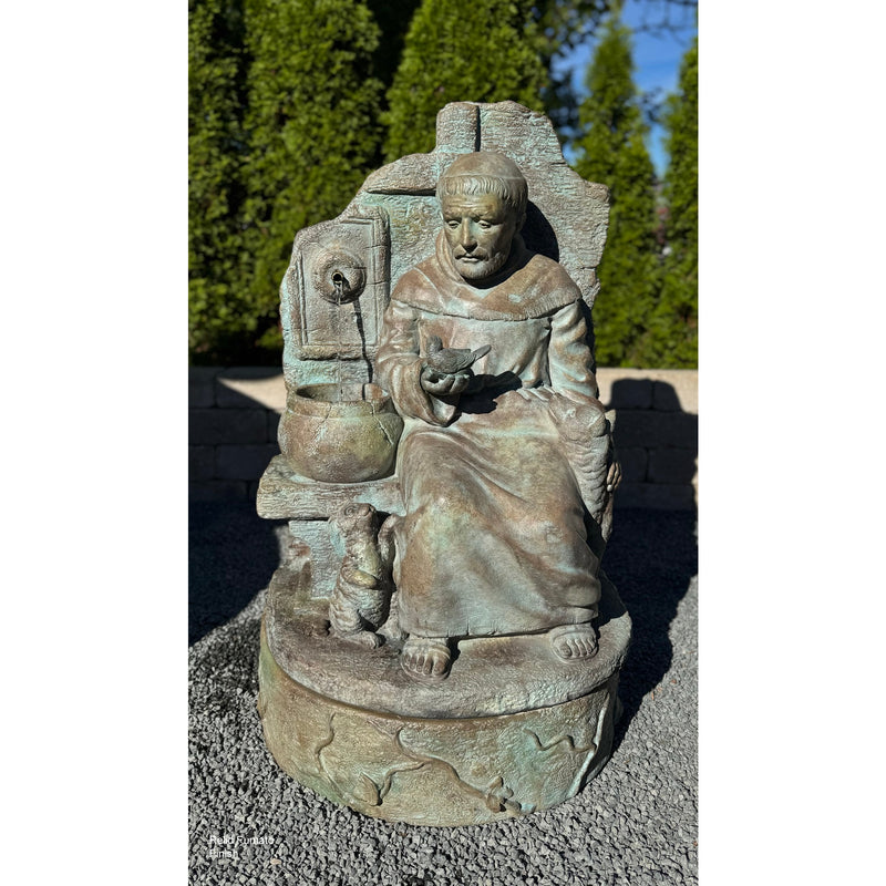 Saint Francis at Well Fountain - Cast Stone