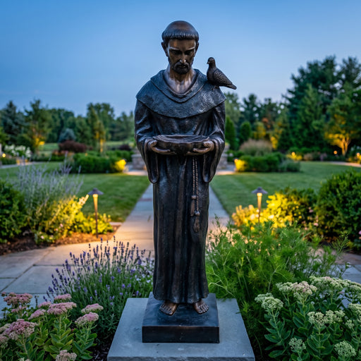 Statue of Saint Francis Feeding Birds