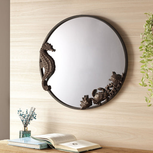 Seahorse and Sea Life Round Wall Mirror