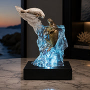 Seal it With A Kiss Sculpture by Kitty Cantrell. Displayed on LED lighted base