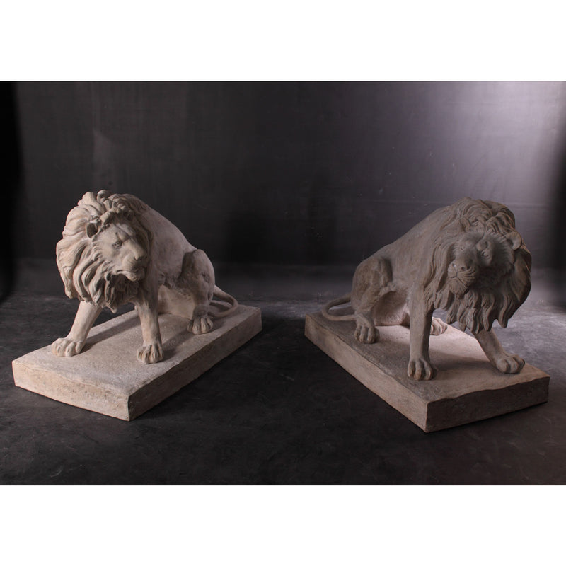 Sentry Entrance Lions Statue Pair