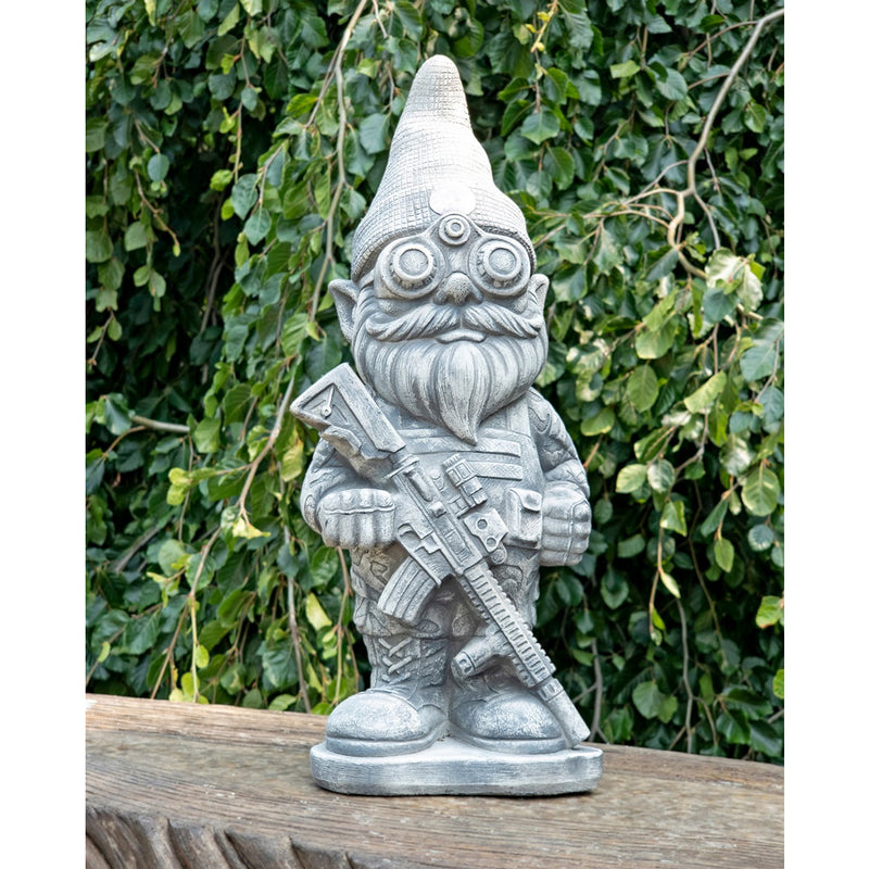 Serve and Protect Garden Gnome Statue