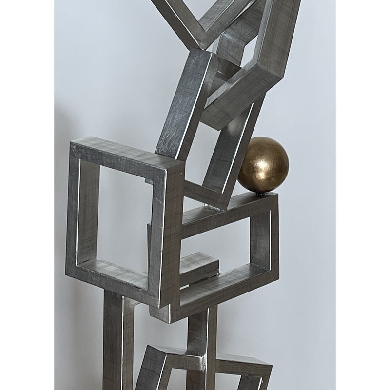 Silver Connections Modern Floor Sculpture