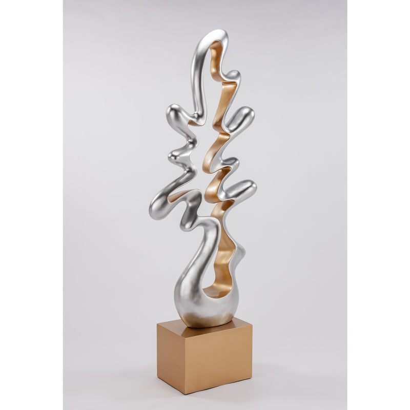 Effectus Modern Floor Sculpture-Silver/Gold