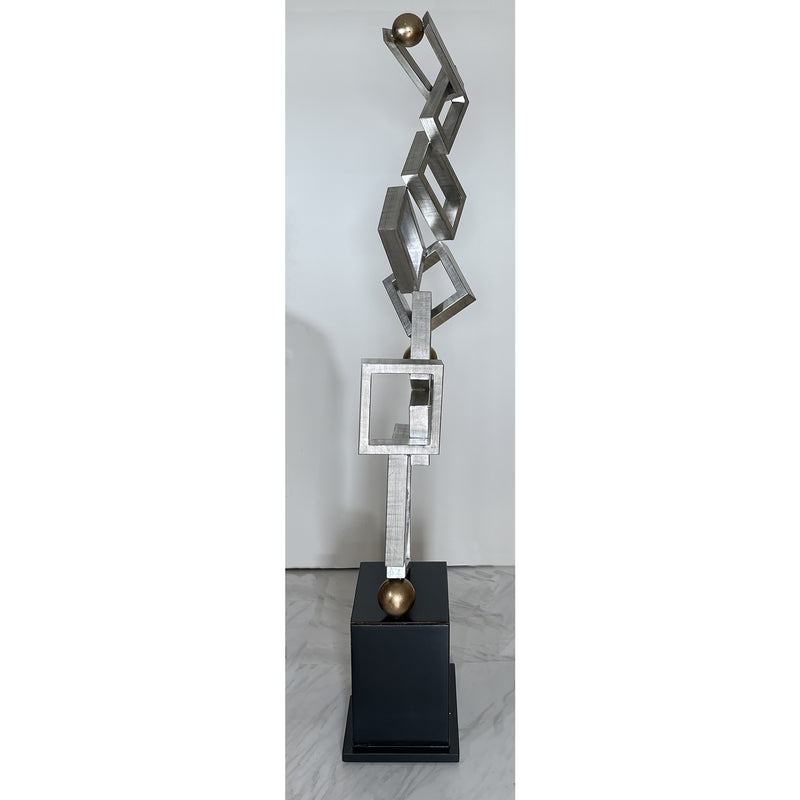 Silver Connections Modern Floor Sculpture
