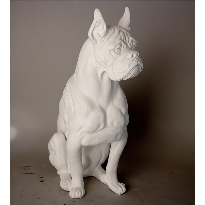 Sitting Boxer Dog Statue