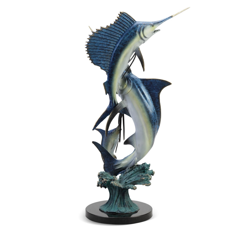 Imperial Slam- Marlin and Sailfish Sculpture