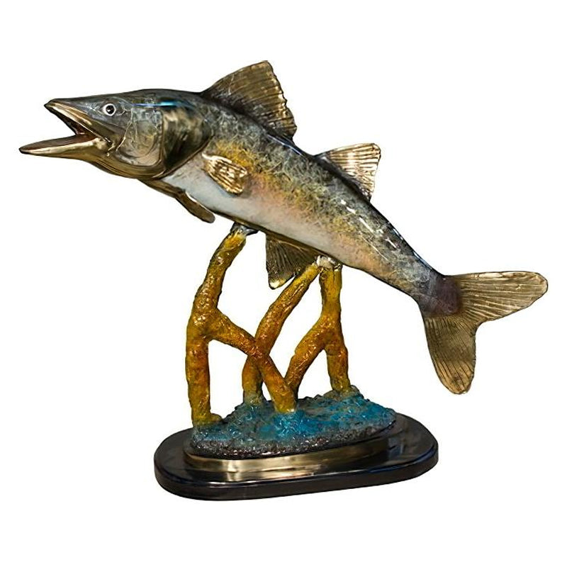 Bronze Snook Fish Sculpture on Marble Base