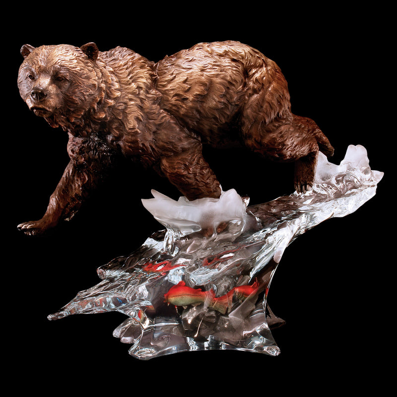 Solitary Hunter Bear Sculpture by Kitty Cantrell