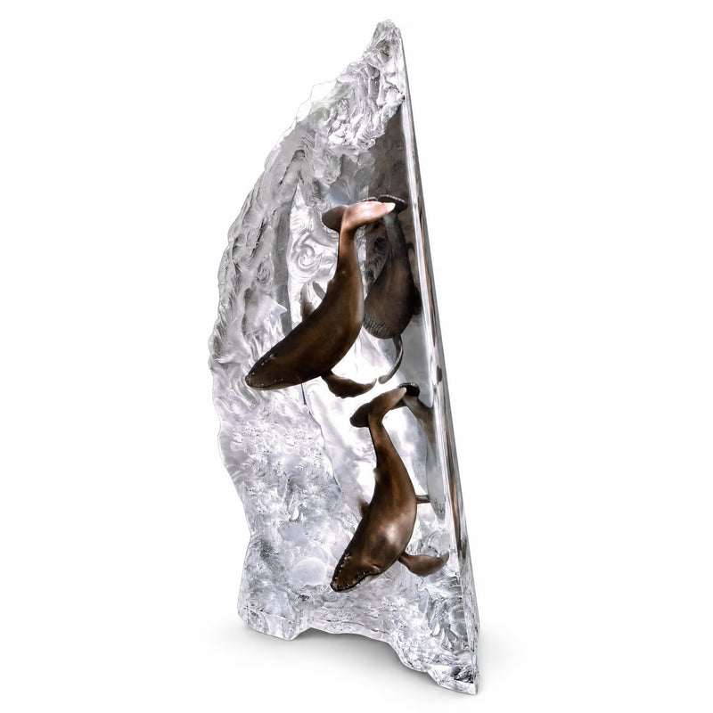 mixed media lucite whale sculpture by artist Dan Medina