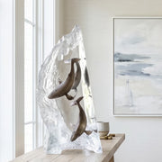 modern table top whale sculpture