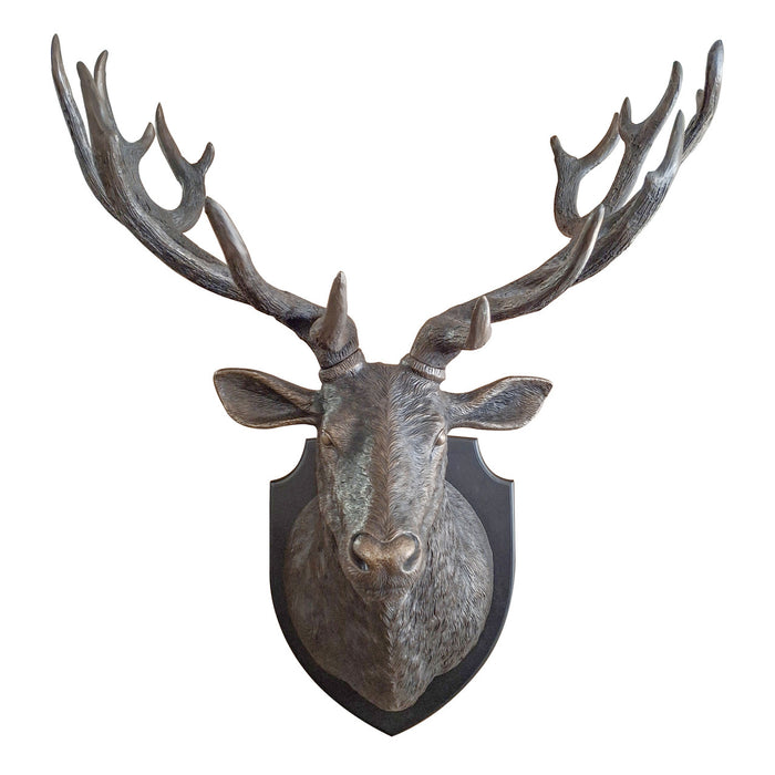 Stag Deer Head Wall Sculpture-Faux Bronze