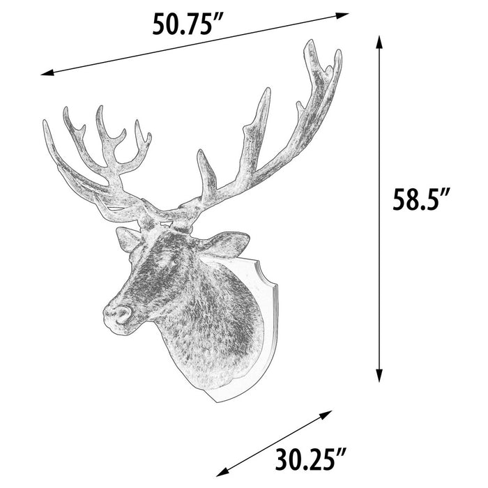 Stag Deer Head Wall Sculpture-Faux Bronze