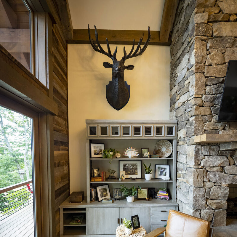 Stag Deer Head Wall Sculpture-Faux Bronze