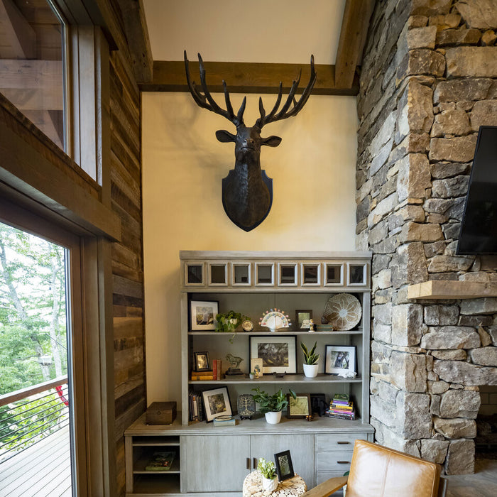 Stag Deer Head Wall Sculpture-Faux Bronze