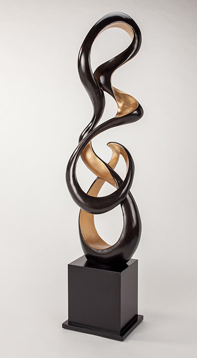 Imagine Modern Floor Sculpture-Black & Gold