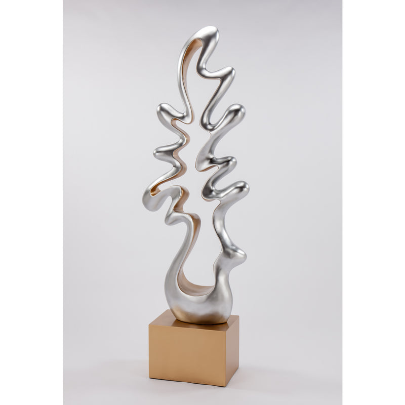 Effectus Modern Floor Sculpture-Silver/Gold