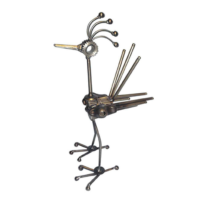 Metal Steampunk Roadrunner Bird Sculpture-Small