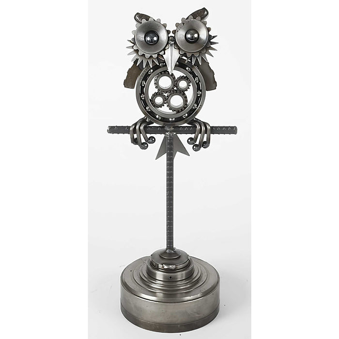 Metal Steampunk Owl Sculpture