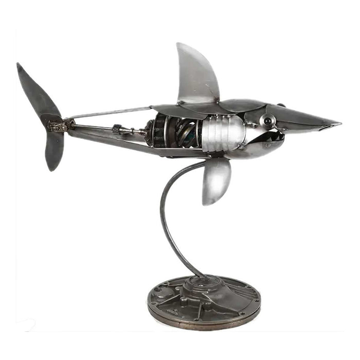 Metal Steampunk Shark Sculpture