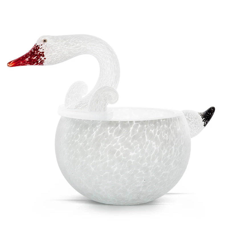 Art Glass Cygnet Swan Bowl by Borowski