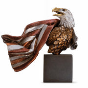 eagle with flag bronze statue