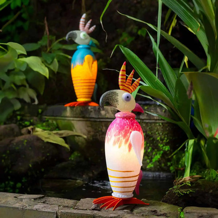 Taco the Cockatoo Art Glass Sculpture by Borowski-White