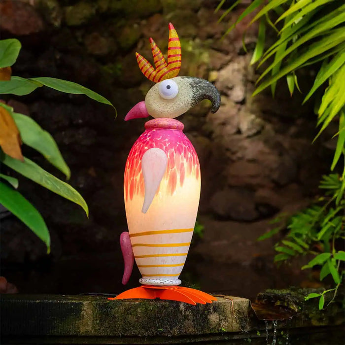 Taco the Cockatoo Art Glass Sculpture by Borowski-White