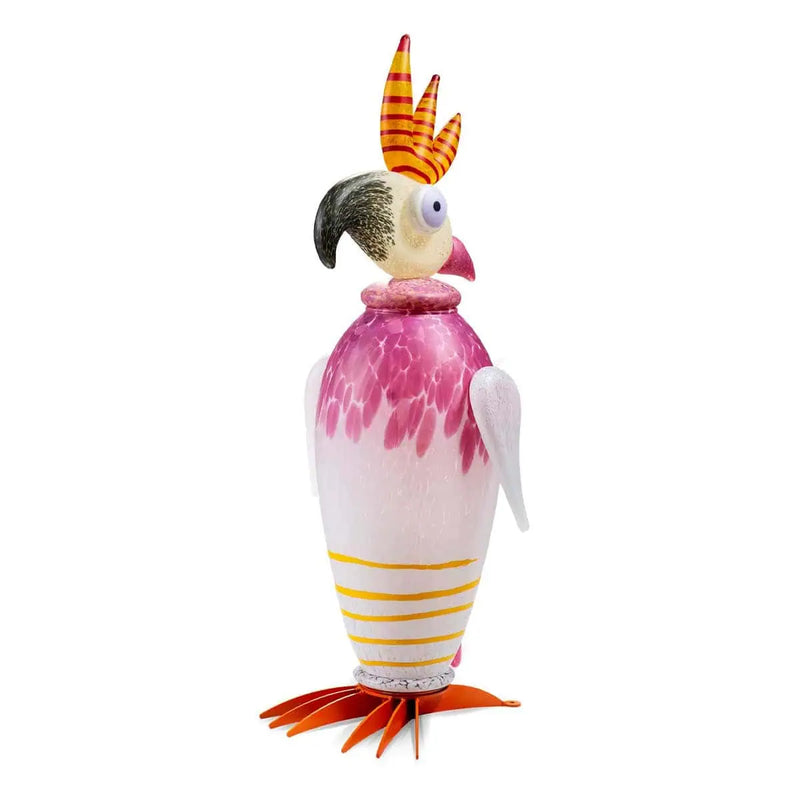 Taco the Cockatoo Art Glass Sculpture by Borowski-White
