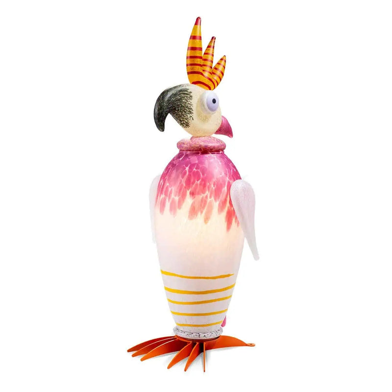 Taco the Cockatoo Art Glass Sculpture by Borowski-White