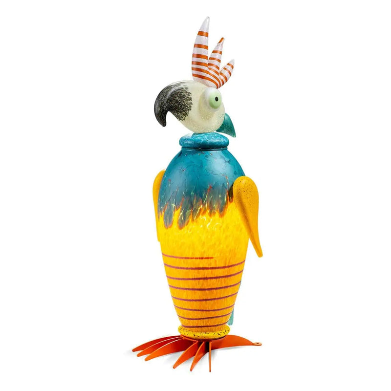 Taco the Cockatoo Art Glass Sculpture by Borowski-Yellow