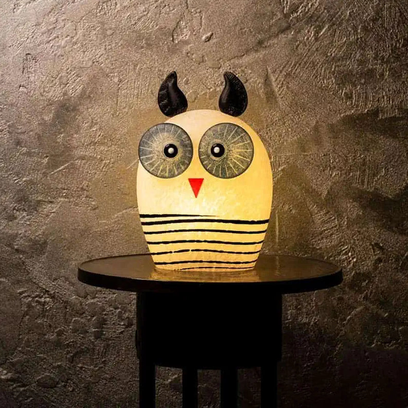 Tawny Owl Lighted Sculpture-White