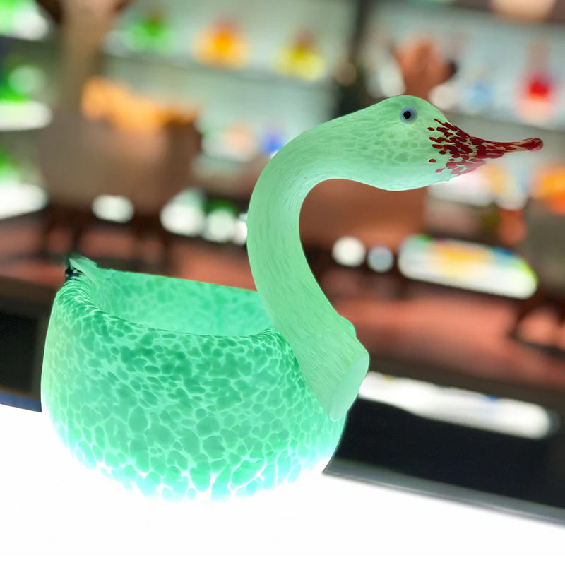 Art Glass Tender Swan Bowl by Borowski-Mint